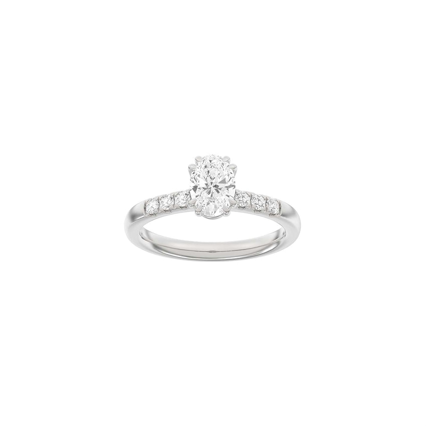 Siersbøl oval ring i 14 kt hvidguld med 1,2 ct lab-diamanter